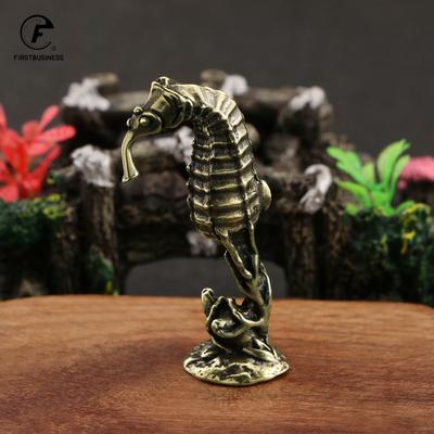Solid Brass Hippocampus Figurines Vintage Sea Animal Small Statue Desktop Ornaments Office Decorations Crafts Accessories Gifts