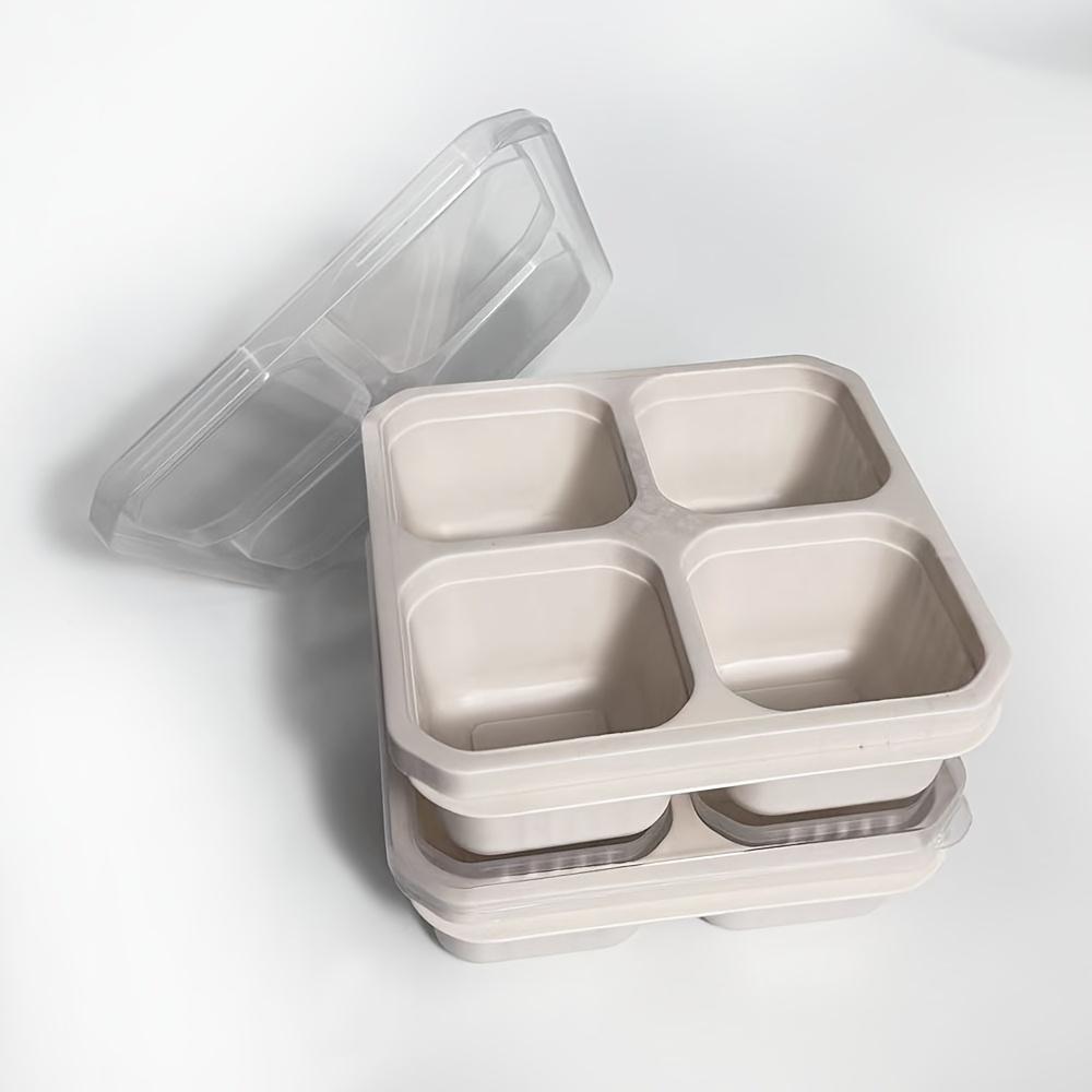 2pcs 4-compartment Bento Boxes with Lids, Microwave & Dishwasher Safe, 4 Colors, Ideal for Meal Prep, Office, Camping & School