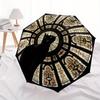 1pc Stained Glass Cat Automatic Open/Close Umbrella with Windproof, Functional Design, 8-Rib Sturdy Canopy