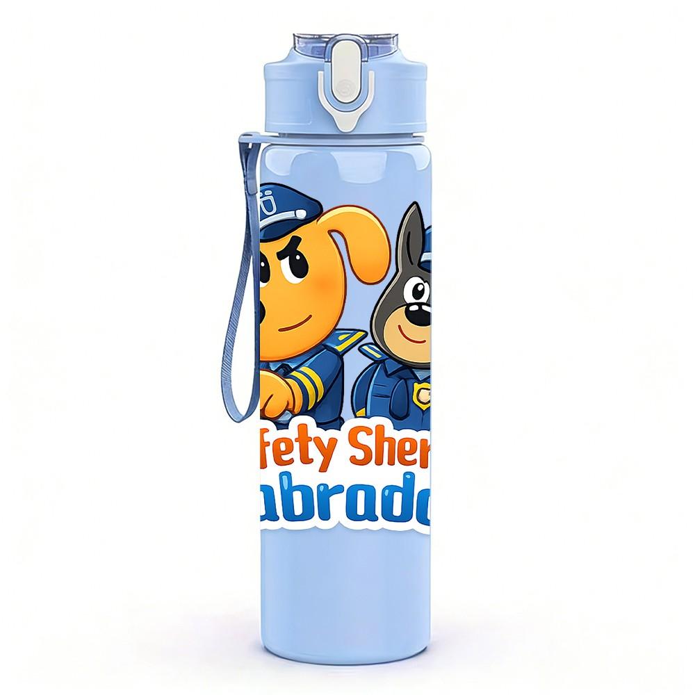 1PC Paw Patrol Cartoon Dog Print 750ml Color Plastic Sports Water Bottle Leakproof Flip Straw Lid Suitable for Sports Office Home Use