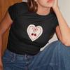 T-shirt imprimé Cherry Love pour femmes Spice Girls, pull à col rond, bas slim, hauts courts, printemps été