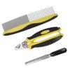 Pet Comb Nail Clipper Wide Dense Comb Teeth Prevent Slip Portable Pet Grooming Kit with File for Dogs Cats Rabbits