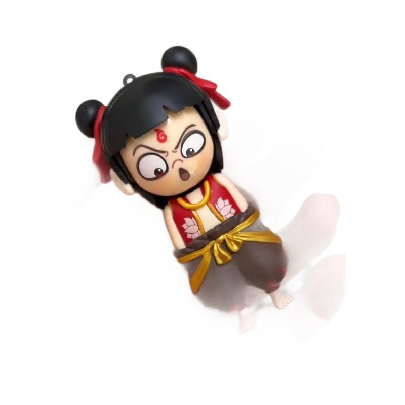 Nezha Emoji Pack: Face-Changing Demon Toy - Press To Transform Ornament, Creative & Funny!