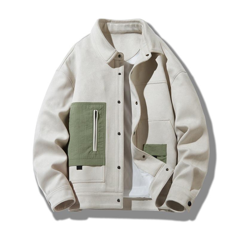 

Men s jacket men s spring and autumn lapel tops American vintage couple jacket 5XL