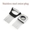 Stainless Steel Onion Slicer Holder for Slicing Vegetable Fruit Slicer Storage of Onions and Vegetables Garlic Press Gadgets