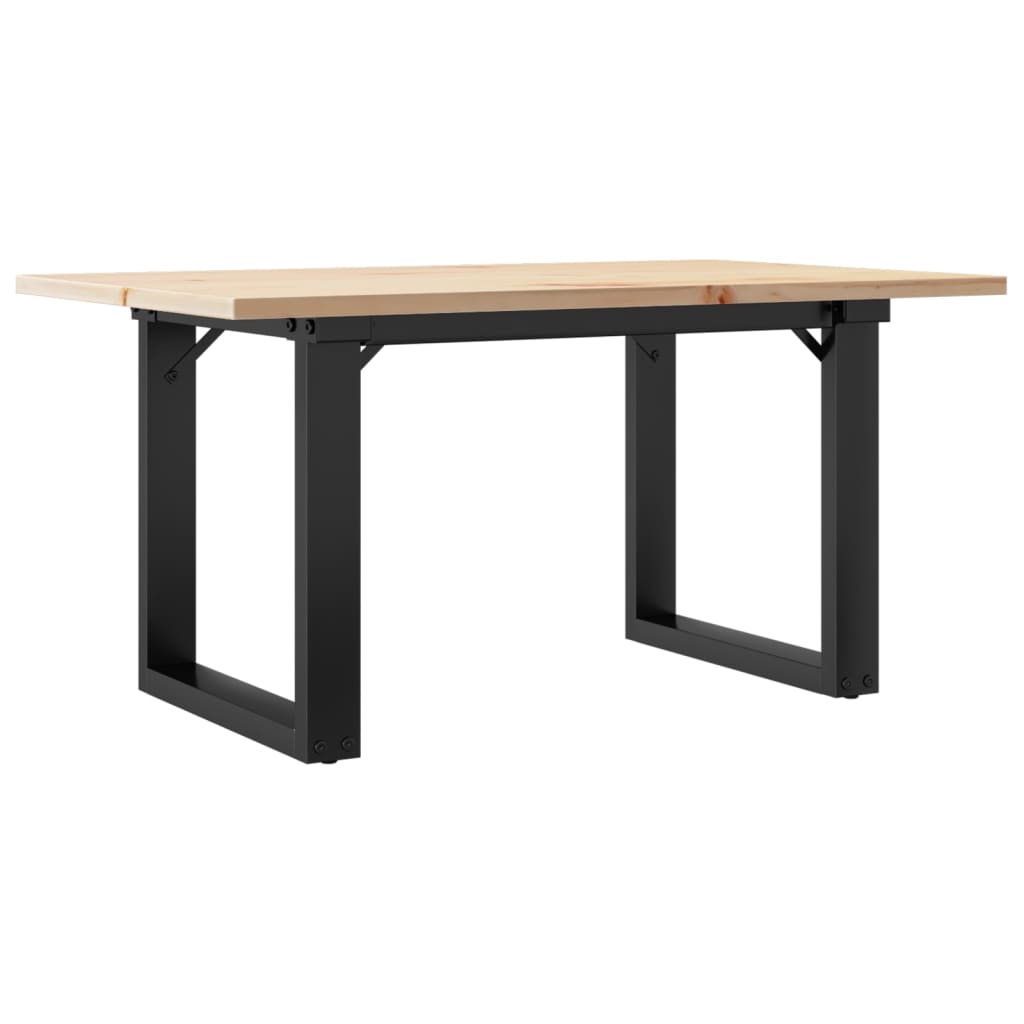 Coffee Table O Frame 80x50x40 cm Solid Pine Wood and Steel