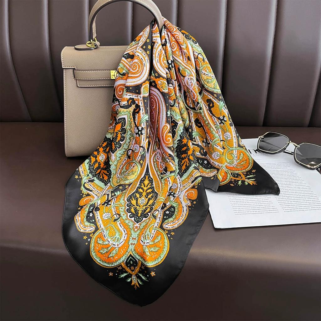 Korean Version of Polka Dot Fashion Small Square Scarf Women's Decorative Scarf Professional Scarf Imitation Silk Temperament Silk Scarf Shawl Headban