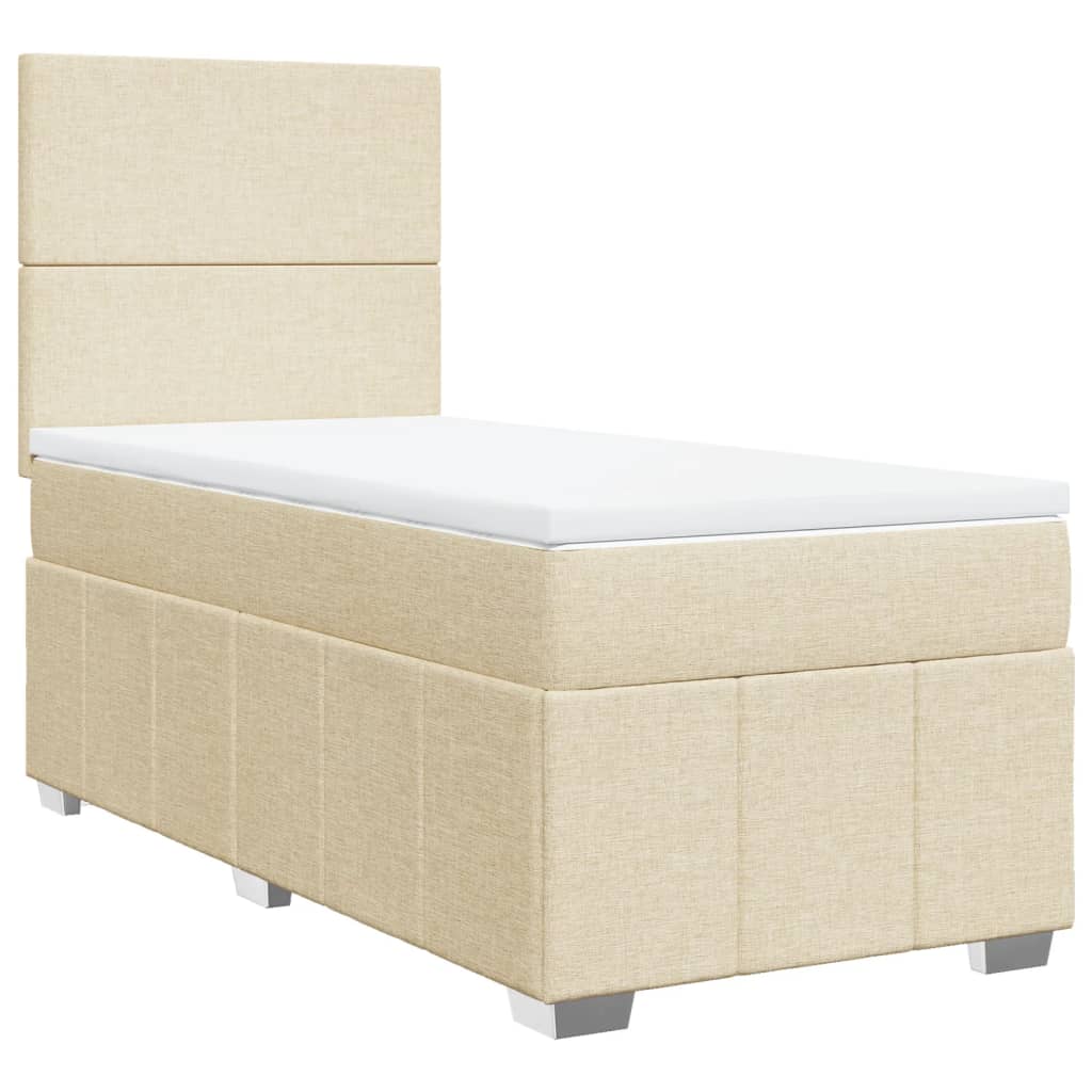 Vidaxl Letto Continentale Con Materasso, Crema, Tessuto, 80X200 Cm