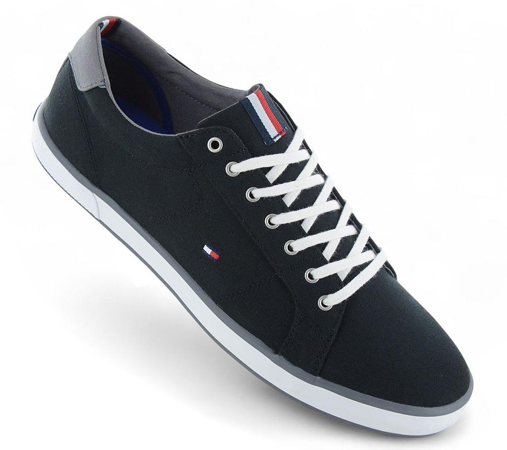 Tommy Hilfiger Harlow - Pánské tenisky plátěné černé FM0FM00596-990 ORIGINÁL