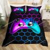 Geometric Duvet Cover Multicolor Honeycomb Hexagon Bedding Set Geometric Theme Metal Texture Streamline Polyester Qulit Cover