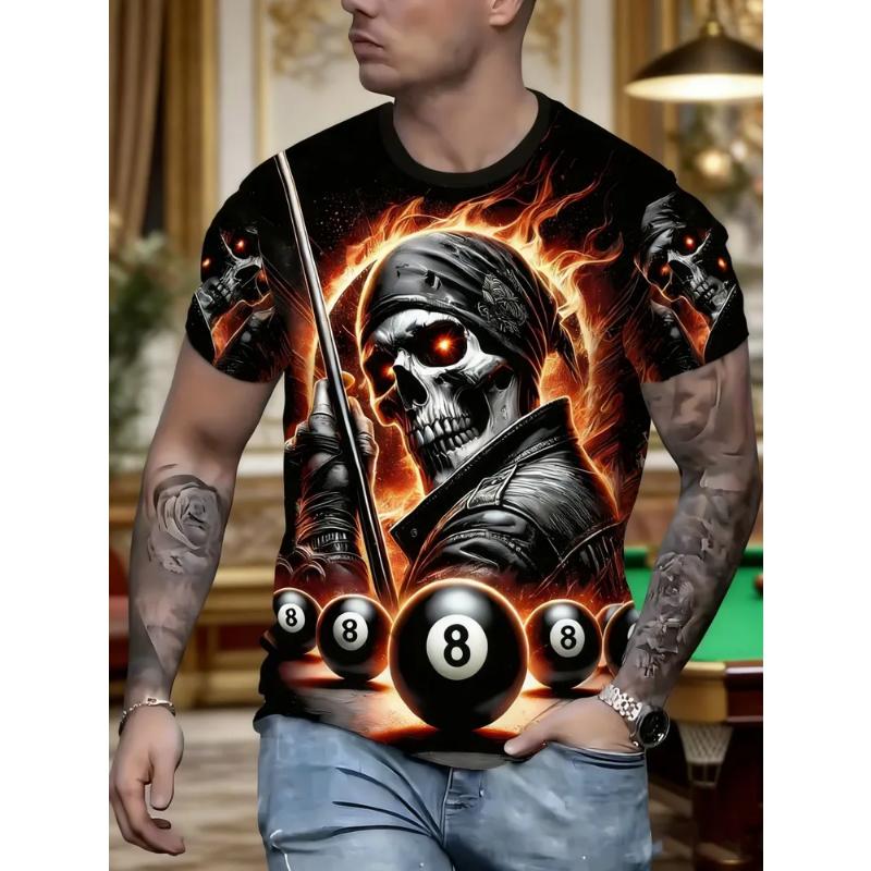 Modisches Herren Crew Neck Kurzarm 3D Abstrakt Farbdruck Abstraktes Kurzarm Crew Neck T-Shirt