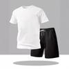 Men's Plain Short Sleeve T-Shirt & Shorts Set – Lightweight & Breathable Summer Sportswear.