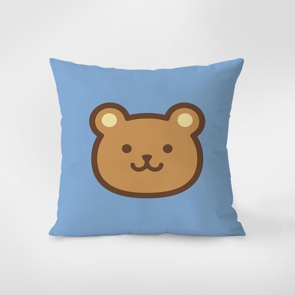 Cartoon Bear Animal Pattern Decorative Pillowcase Bedroom Living Room Square Cushion Pillowcase