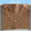 Minimalist Geometric Alloy Necklace With Artificial Pearl Pendant For Casual Women