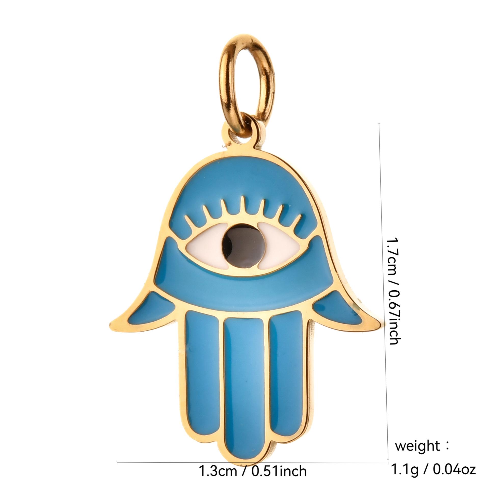 European/American Cross Palm Eye Demon Stainless Steel Pendant Necklace/Keychain