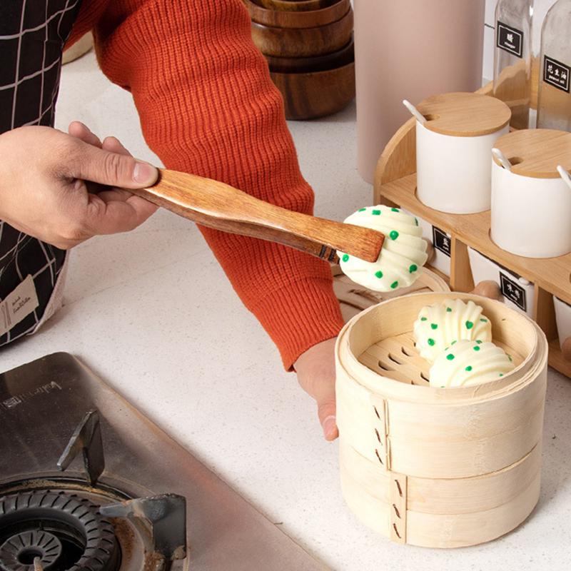 Bamboo Non-Stick Food Clips Barbecue Tongs Bread Buffet Folder Meat Beef Salad Clamps Home Kitchen Cooking Accessories