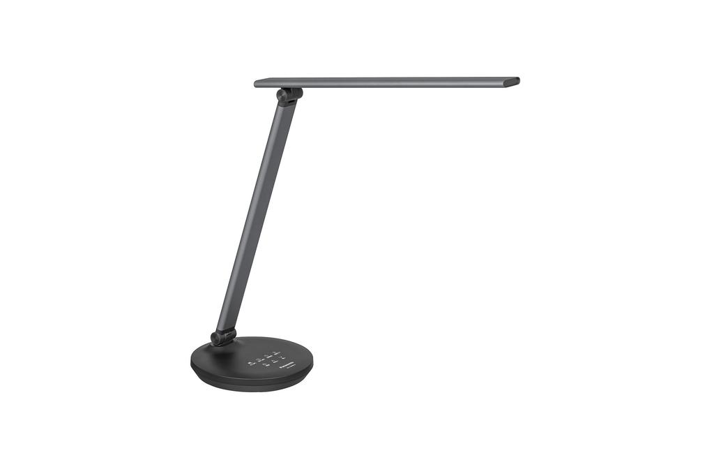Panasonic LED-Schreibtisch-Standleuchte für Computer, transparent, Lichtstrom 610, dunkelgraues Metallic-Finish, Licht, Typ, Licht, Lumen, SQ-LD440-K