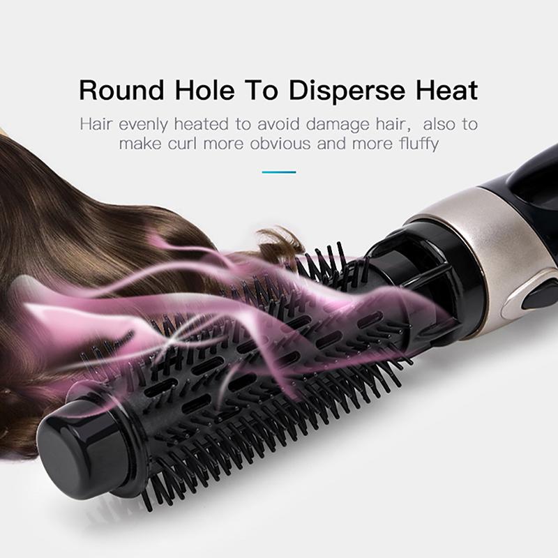 Multi-functional salon hot air hair dryer brush set, hair curler comb, interchangeable brush head, automatic hair curler