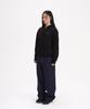 Slow Record House Crop Zip-Up Hoodie_Black