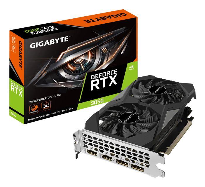 Grafische kaart - Gigabyte - GeForce RTX 3050 - 6 GB GDDR6 - Dual Fan WINDFORCE - PCIe 4.0
