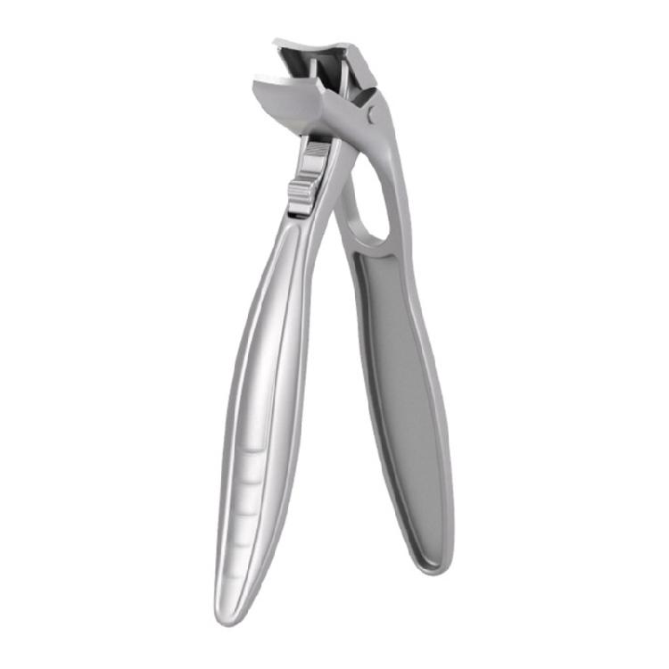 

Modern Curved Nail Trimmer With Safety Lock And Wide Handle Stainless Steel Nail Cutter For Comfortable Grip серебряный