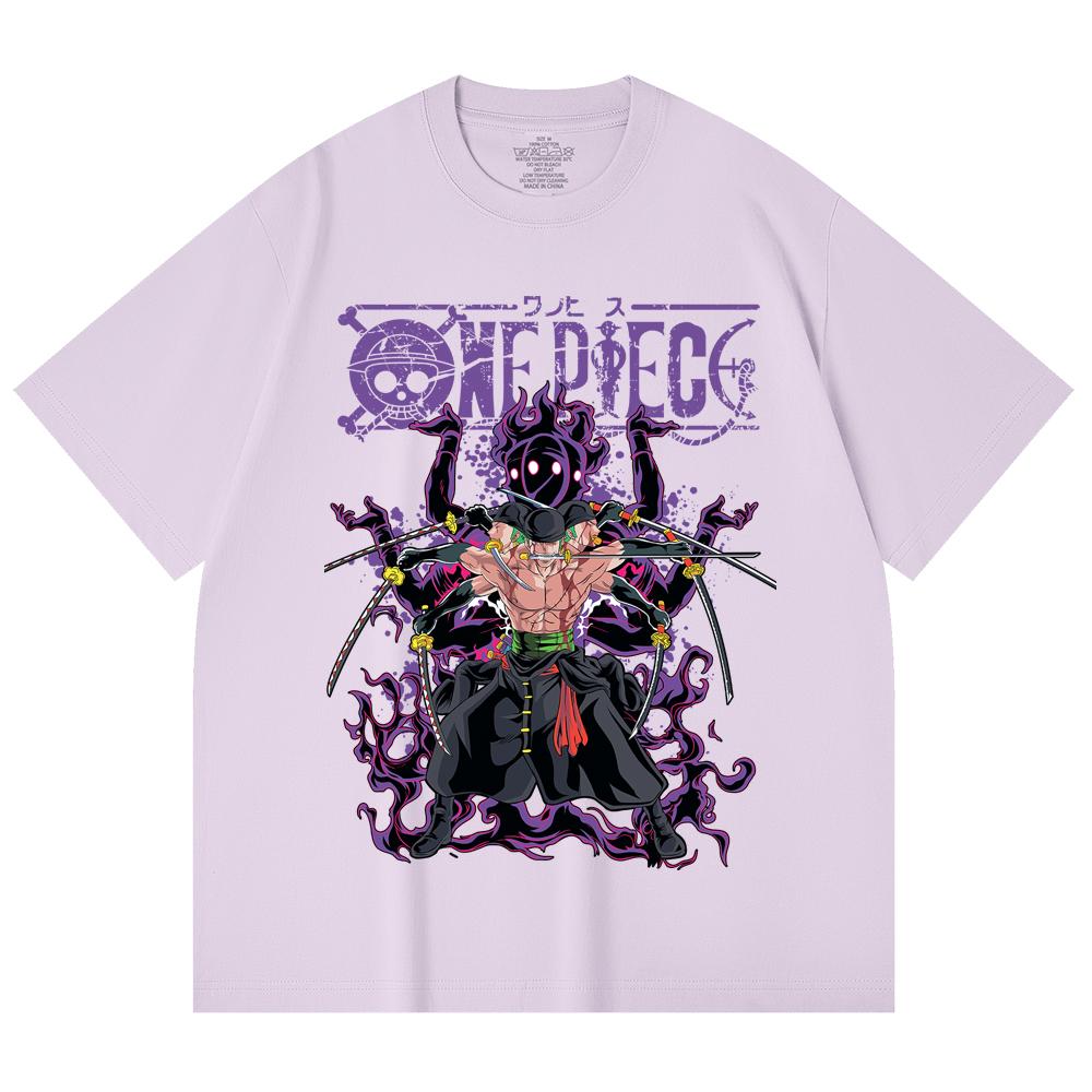 230 Gsm 100% Cotton One Piece V65 Zoro Print Unisex Heavy Cotton T Shirt