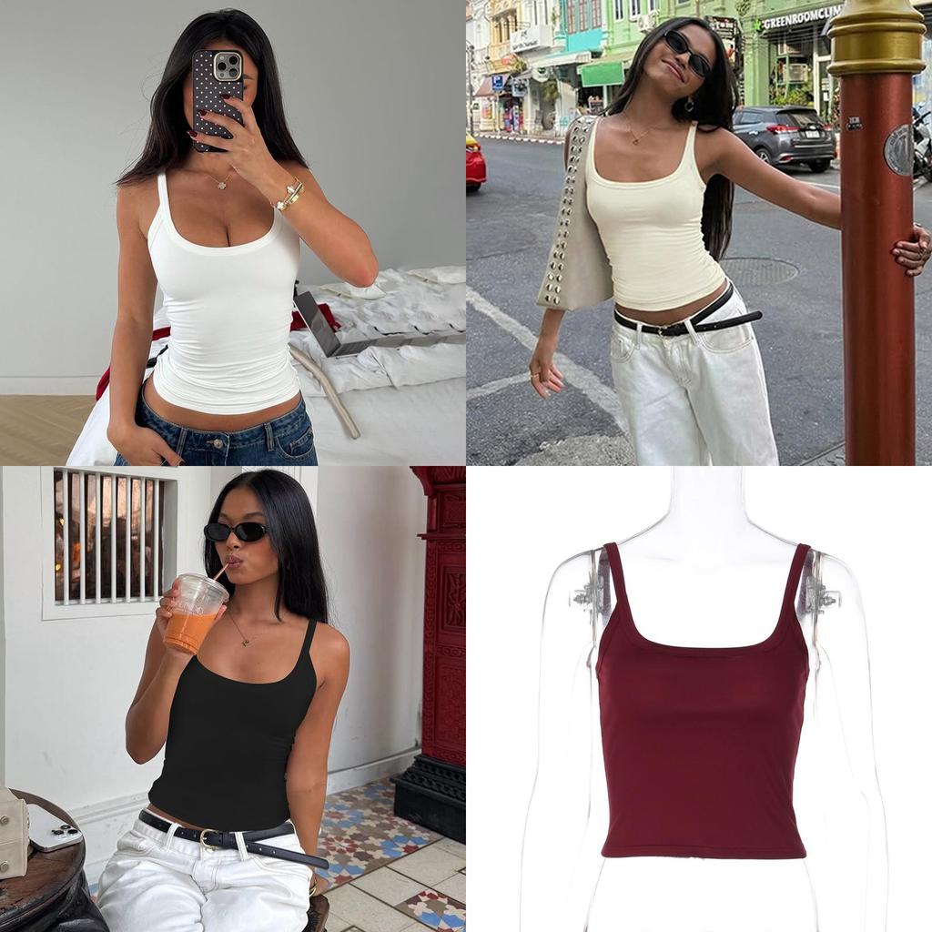 Streetwear Sexy Tank Top For Women With High Elastane And Cotton Blend