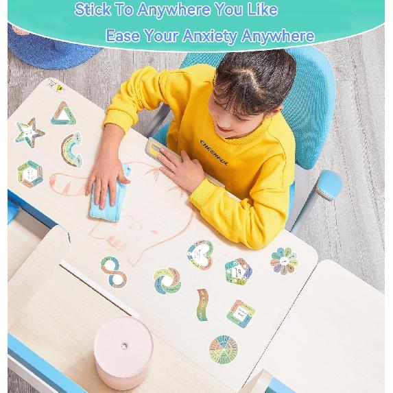 Sensory Stickers for Anxiety Relief, 45 Pieces, Waterproof Boho Design, Textured Fidget Stickers for Adults, Classroom Supplies