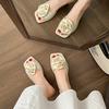 Fashion New Summer Flowers Temperament Sandals High-heeled Slippers Sexy Peep Toe Fashion Party Ladies Mules Heeled Slides for Women