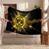 Borussia Dortmund Personalized Fleece Blanket With Football Logo, Custom Name Text Soft Warm Home Throw Blanket