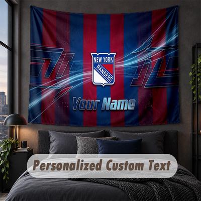 Custom Name Text Tapestry,New York Rangers Decorative Wall Hanging, Background Tapestry For Home Bedroom