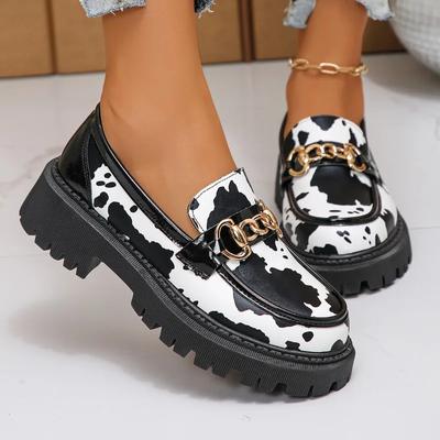 2025 Übergröße Damen Britischer Stil Slipper Slip-On Runde Zehenpartie Mittelhoher Absatz Bequeme Lässige Pumps Retro Leder Neue Schuhe Damen