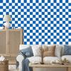 Checkerboard Wallpaper Blue, White and Azure for Living Room and Bedroom 50x1000