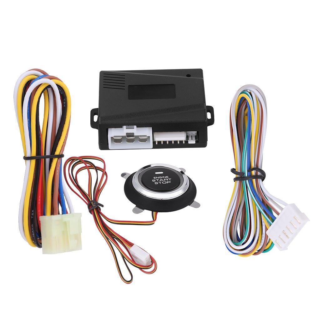 

Akozon Car Alarm System 12V Universal Car Engine Push Start/Stop Button Ignition Remote Starter