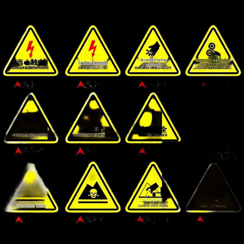 Brangdy Triangular Electric Shock Warning Sign