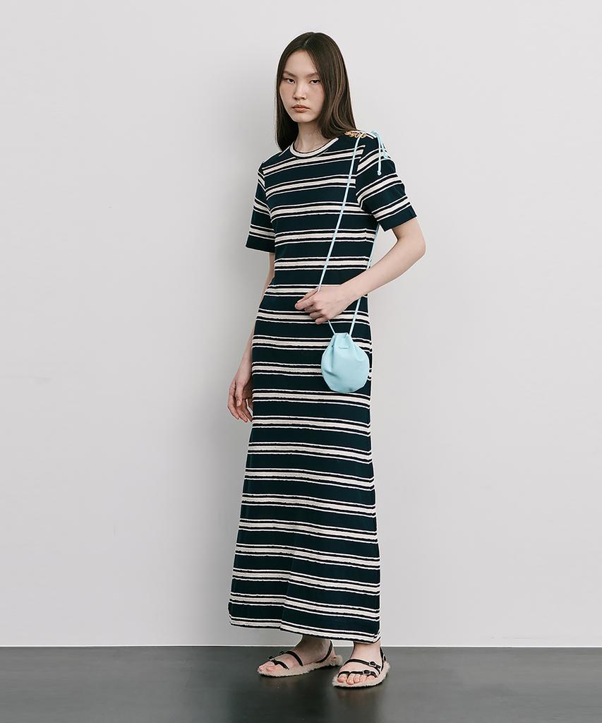 Bundercammer Stripe Jacquard Knit Dress_Navy