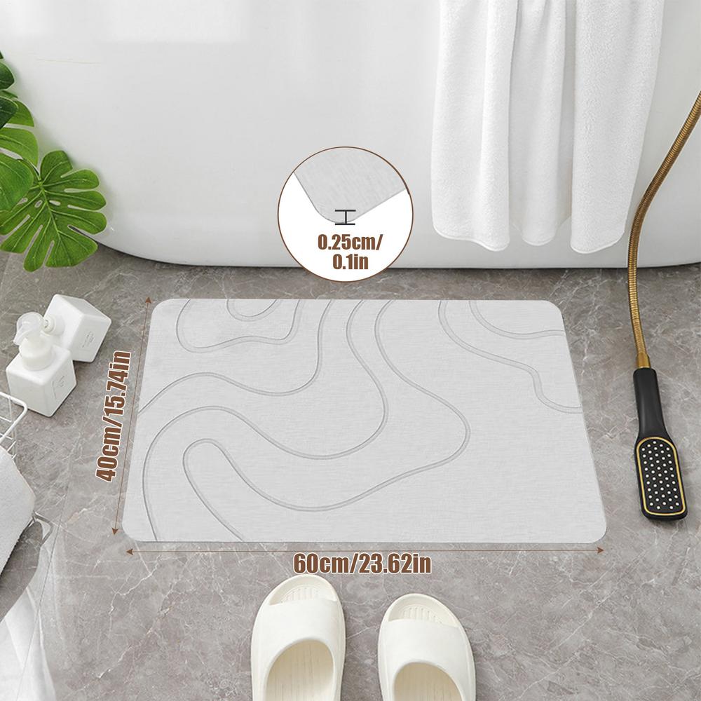 Absorbent Stone Bath Mat Toilet Door Non-slip Mat Entryway Rugs Bathroom Rugs Floor Mat Quick Drying Diatomite Stone Shower Mat