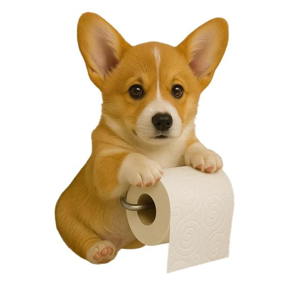 Wall Mount Toilet Paper Holder Easy To Install Dog Shape Design Funny 3D Printed Towel Holder Paper Rack Bathroom Decoration