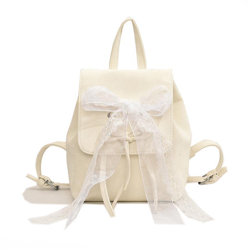 

Рюкзак с бантом Женский Новый Модный Повседневный Маленький Рюкзак Дорожная Универсальная Сумка белый