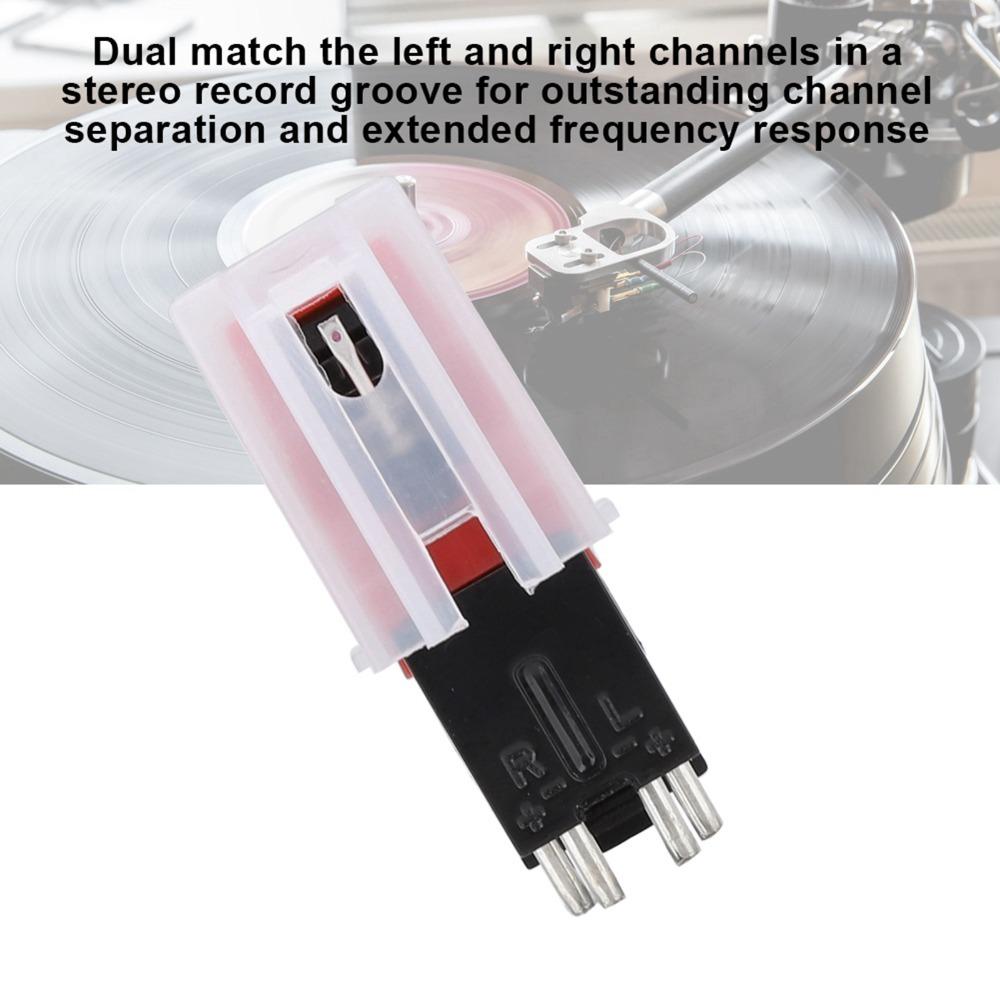 with White Plastic Case Dual Needle Stereo Stylus Phonograph Cartridge Record Player Accessory