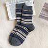 New Autumn Winter Warm Thick Stripes Socks for Women's Color Contrast Imitation Mink Plush Sweet Fluffy Socks Dropshipping