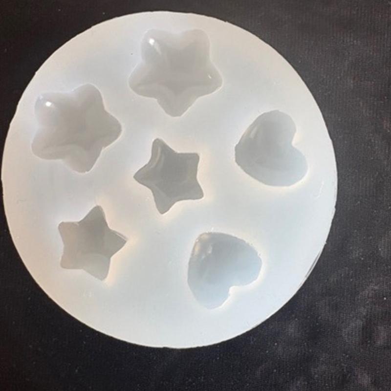 Practical Pendant Molds Star and Heart Shape Handmade Ornament Moulds Silicone Texture for Clay Wax and Resin Crafting