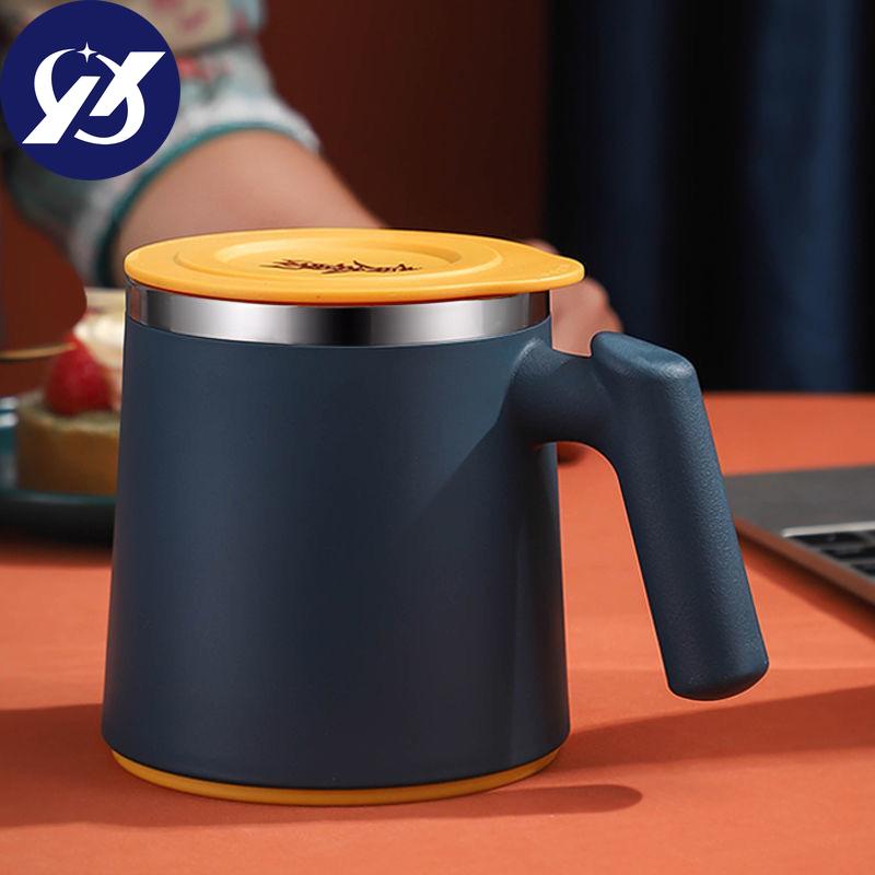 Simple Solid Color Stainless Steel  Mug with Cover Heat Preservation Water Cup Coffee Cup Milk Cup Mug Afternoon Tea Cup