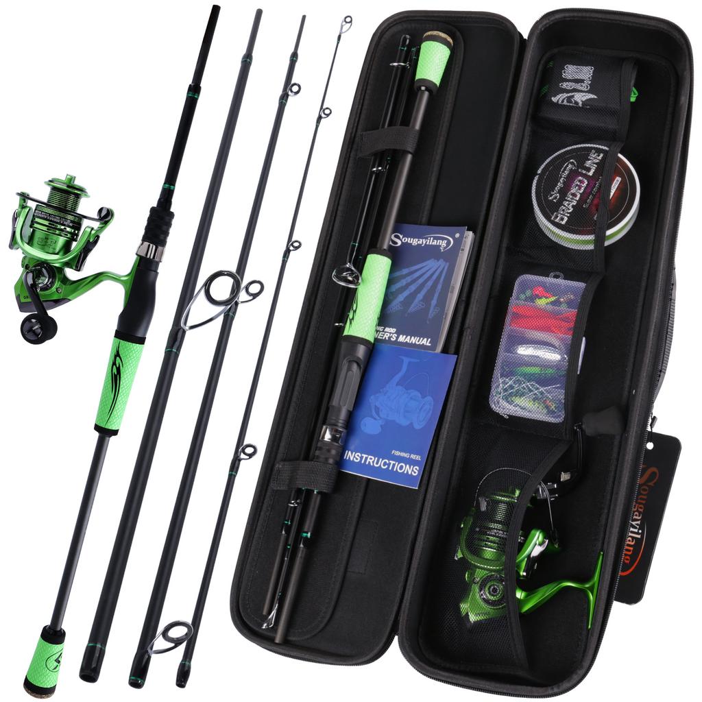 Spinning Fishing Rod and Reel Set 2.1m Fishing Rod with 2000 Fishing Reel for Carp Fishing Tools