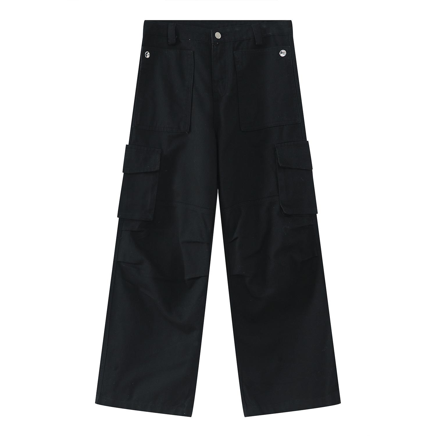 

Мужская осенняя новинка, корейская версия, персонализированная рабочая одежда с несколькими карманами, джинсы для мужчин XL чёрный