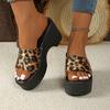 Fashion 2025 High Quality Ladies Shoes Open Toe Women's Slippers Fashion Leopard Print Casual Outdoor Summer Plus Size Platform Slippers
