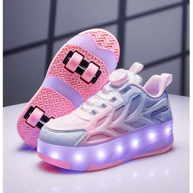 Junshi Children s 4-Wheel Light-Up Roller Skates
