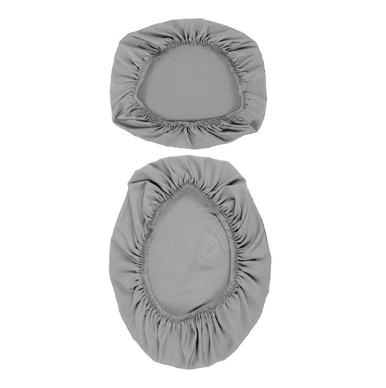 2pcs Toilet Cover Set With Soft Edges For Most Toilets Machine Washable Polyester Cloth