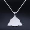 Witch Triquetra Trinity Celtic Knot Necklace Stainless Steel Pentagram Triple Moon Goddess Necklaces Jewelry Collar N3406S02