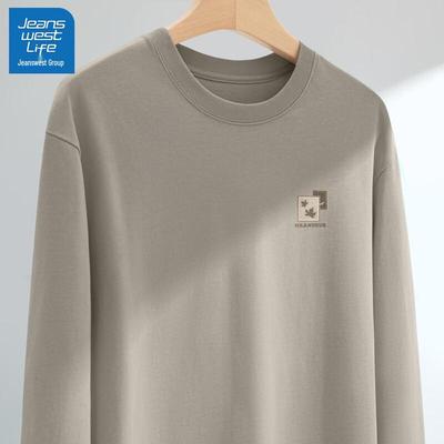 JEANSWEST LIFE Men's Letter Print Long Sleeve T-Shirt